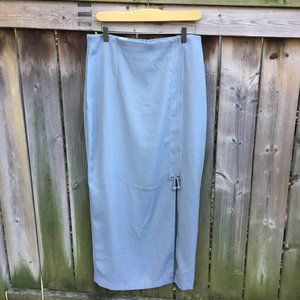 Vintage Gilani modest full length grey skirt w/ slit - size 12